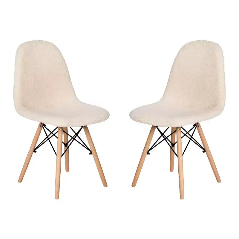Set di 2 Poltrone Accent Emma e Oliver della Serie Dorset in Finta Pelliccia con Gambe in Faggio per Soggiorno, Camera da Letto, Dormitorio e Altro Ancora