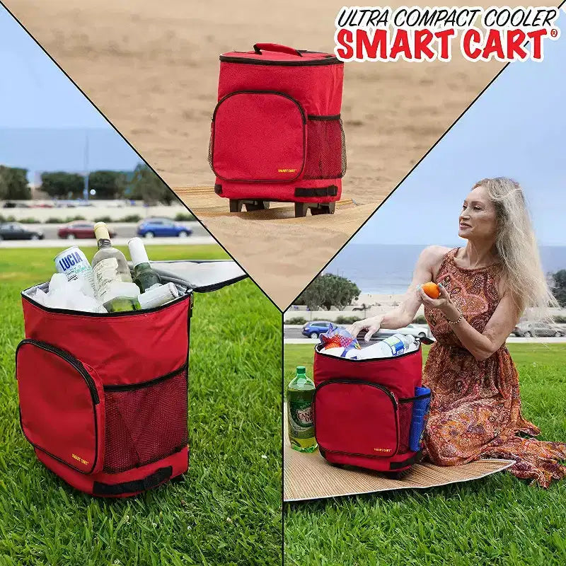 dbest products Carrello frigo ultra compatto Smart Cart, isotermico pieghevole con ruote per portellone barbecue spiaggia estate