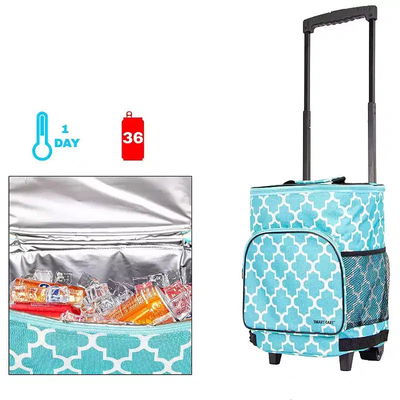 dbest products Carrello frigo ultra compatto Smart Cart, isotermico pieghevole con ruote per portellone barbecue spiaggia estate