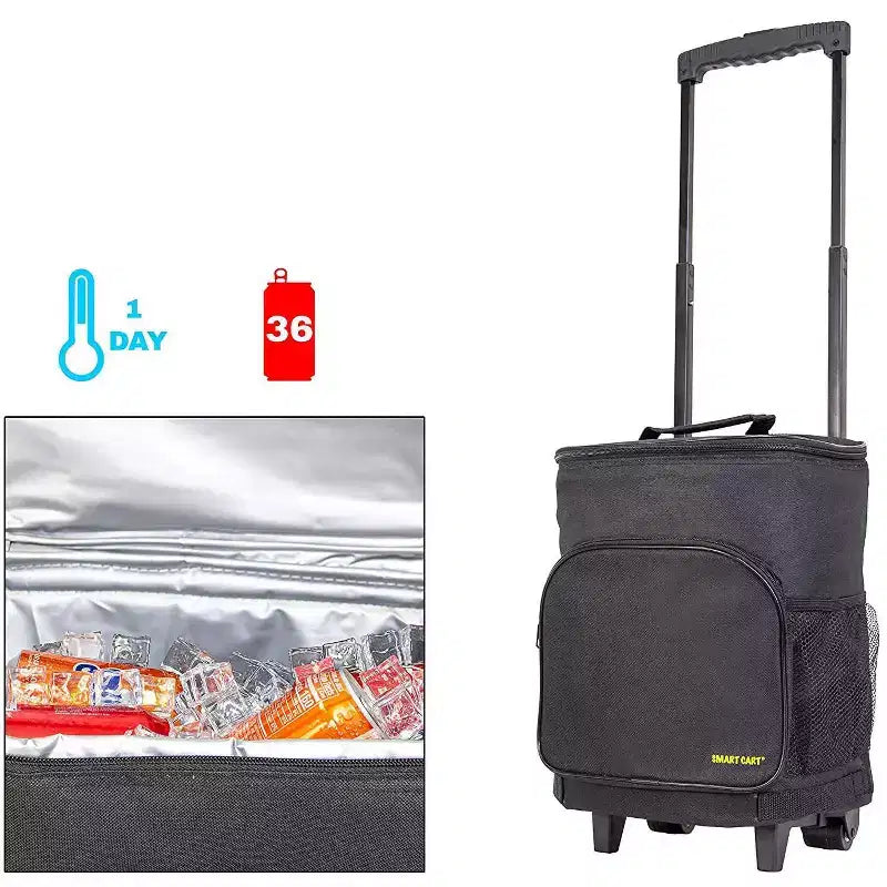 dbest products Carrello frigo ultra compatto Smart Cart, isotermico pieghevole con ruote per portellone barbecue spiaggia estate