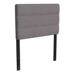 Emma and Oliver Modern Upholstered Headboard with Horizontal Line Stitching and Adjustable Height Rails
