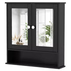 Costway Specchio da Parete Mobiletto a Muro Bagno con Armadietto per Medicinali Organizer Bianco/Grigio/Marrone/Nero