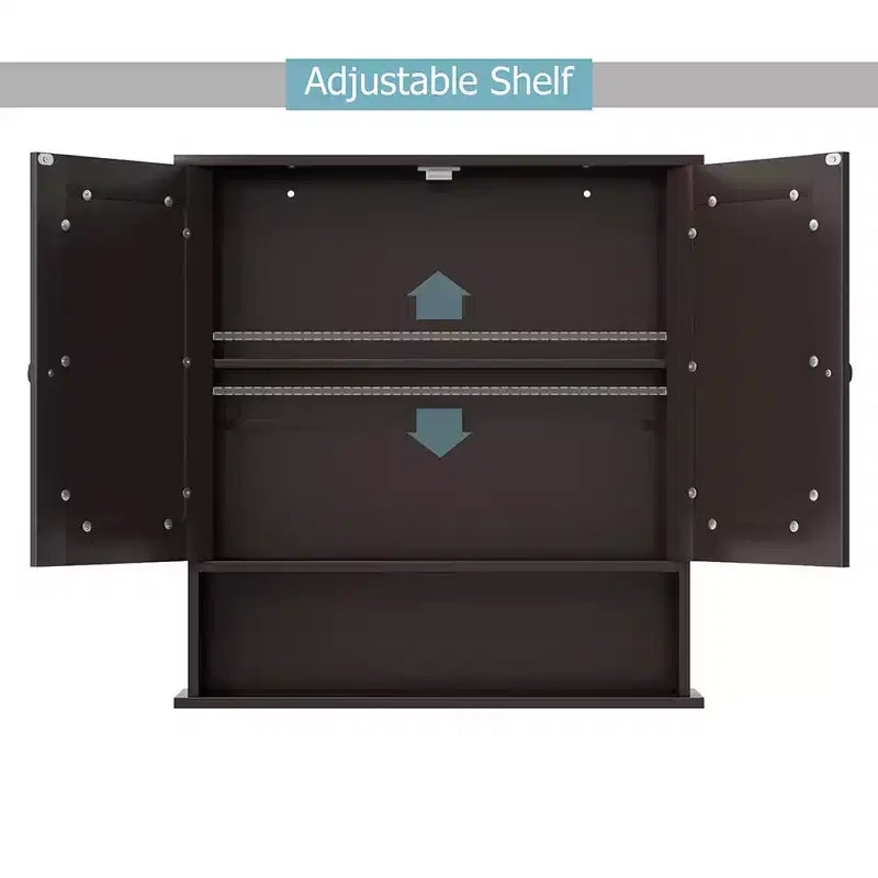 Costway Specchio da Parete Mobiletto a Muro Bagno con Armadietto per Medicinali Organizer Bianco/Grigio/Marrone/Nero
