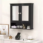 Costway Specchio da Parete Mobiletto a Muro Bagno con Armadietto per Medicinali Organizer Bianco/Grigio/Marrone/Nero