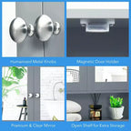 Costway Specchio da Parete Mobiletto a Muro Bagno con Armadietto per Medicinali Organizer Bianco/Grigio/Marrone/Nero