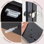 Costway Specchio da Parete Mobiletto a Muro Bagno con Armadietto per Medicinali Organizer Bianco/Grigio/Marrone/Nero