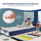 Costway Letto a Piattaforma per Bambini Imbottito, Letto Singolo in Legno con Motivo Astronauta