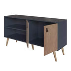 Mobile TV Manhattan Comfort in similpelle color ambra con maniglie per TV fino a 50 pollici