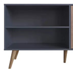 Mobile TV Manhattan Comfort in similpelle color ambra con maniglie per TV fino a 50 pollici