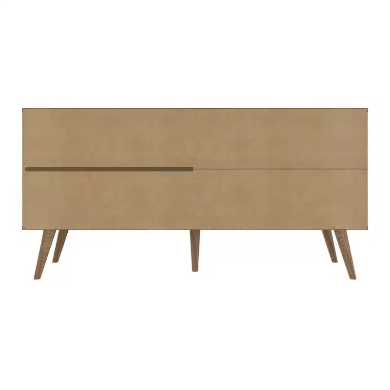 Mobile TV Manhattan Comfort in similpelle color ambra con maniglie per TV fino a 50 pollici