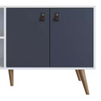 Mobile TV Manhattan Comfort in similpelle color ambra con maniglie per TV fino a 50 pollici