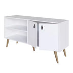 Mobile TV Manhattan Comfort in similpelle color ambra con maniglie per TV fino a 50 pollici