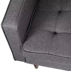 Poltrona Flash Furniture Hudson in stile moderno di metà secolo di qualità commerciale con rivestimento trapuntato in simil lino e gambe in legno massello