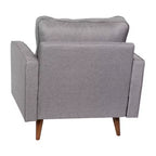 Poltrona Flash Furniture Hudson in stile moderno di metà secolo di qualità commerciale con rivestimento trapuntato in simil lino e gambe in legno massello