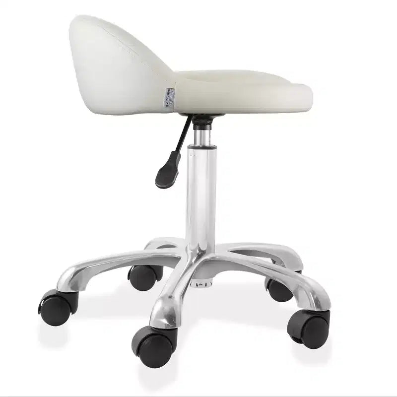 Sgabello idraulico girevole Saloniture con schienale basso - Sedia girevole regolabile per spa o studio medico