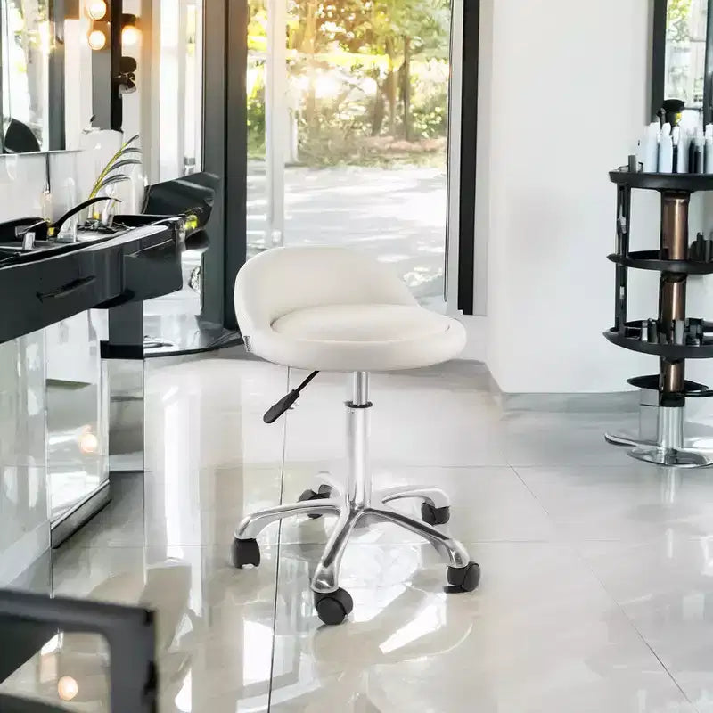 Sgabello idraulico girevole Saloniture con schienale basso - Sedia girevole regolabile per spa o studio medico