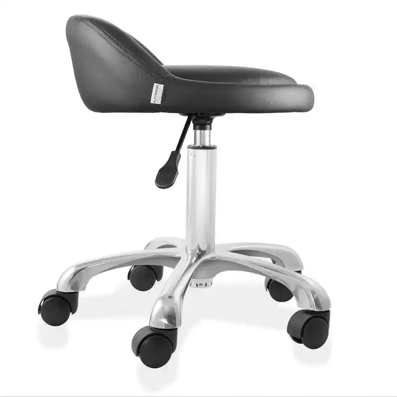 Sgabello idraulico girevole Saloniture con schienale basso - Sedia girevole regolabile per spa o studio medico