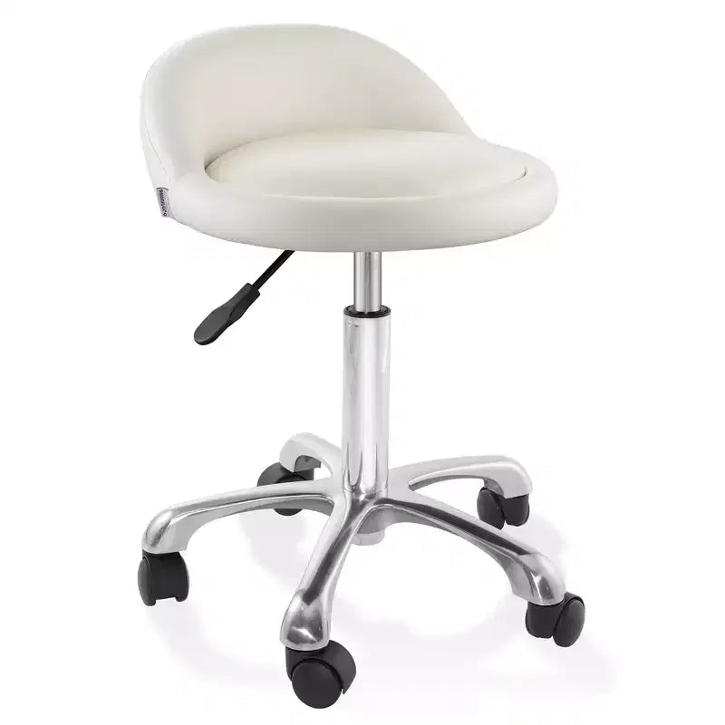 Sgabello idraulico girevole Saloniture con schienale basso - Sedia girevole regolabile per spa o studio medico