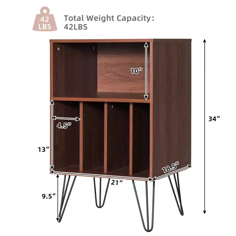 Costway Armadietto Portadocumenti con Spazio Diviso Salvaspazio Scaffale Verticale Gambe in Metallo