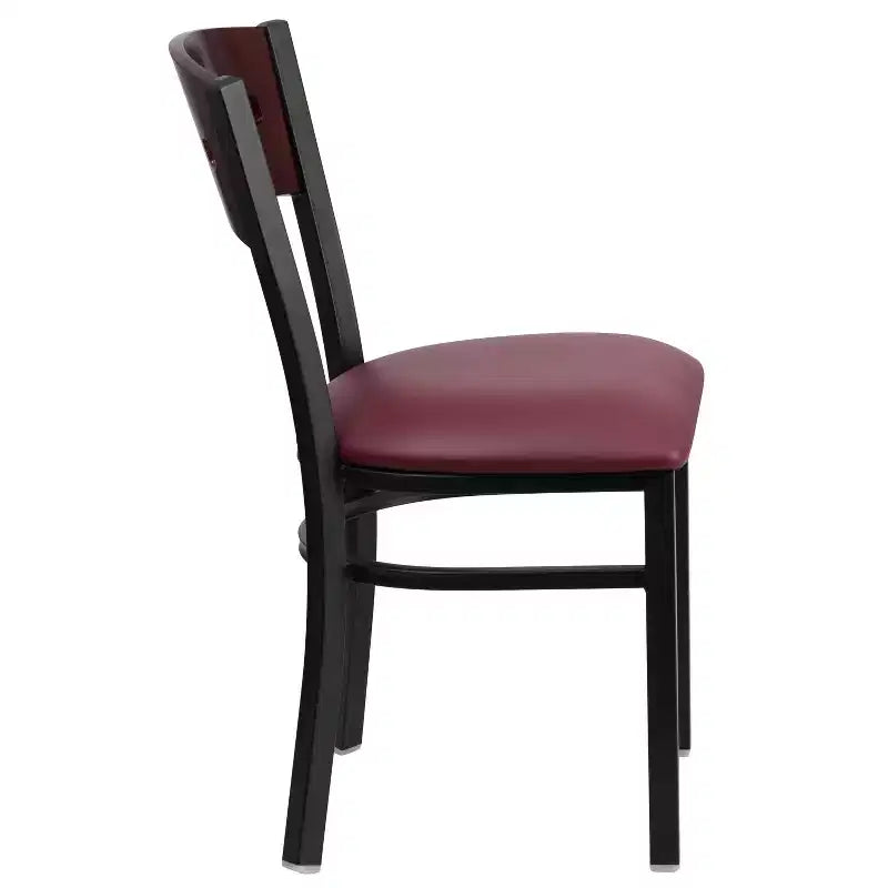 Flash Furniture Confezione da 4 sedie da ristorante in metallo nere Hercules Series con schienale a 4 quadrati decorative
