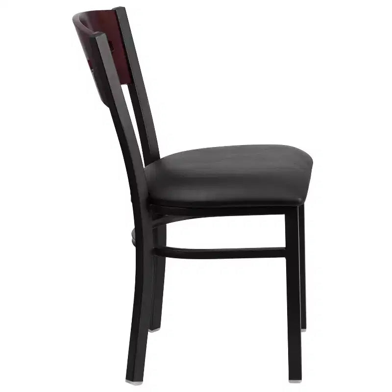 Flash Furniture Confezione da 4 sedie da ristorante in metallo nere Hercules Series con schienale a 4 quadrati decorative