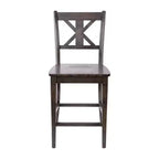 Merrick Lane Set di due sgabelli da pranzo moderni in legno massello stile Farmhouse