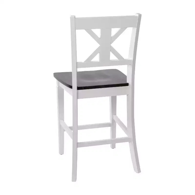 Merrick Lane Set di due sgabelli da pranzo moderni in legno massello stile Farmhouse