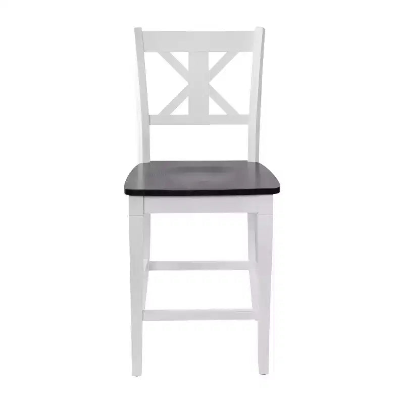 Merrick Lane Set di due sgabelli da pranzo moderni in legno massello stile Farmhouse