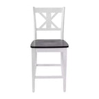 Merrick Lane Set di due sgabelli da pranzo moderni in legno massello stile Farmhouse