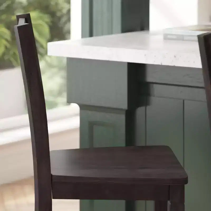 Merrick Lane Set di due sgabelli da pranzo moderni in legno massello stile Farmhouse
