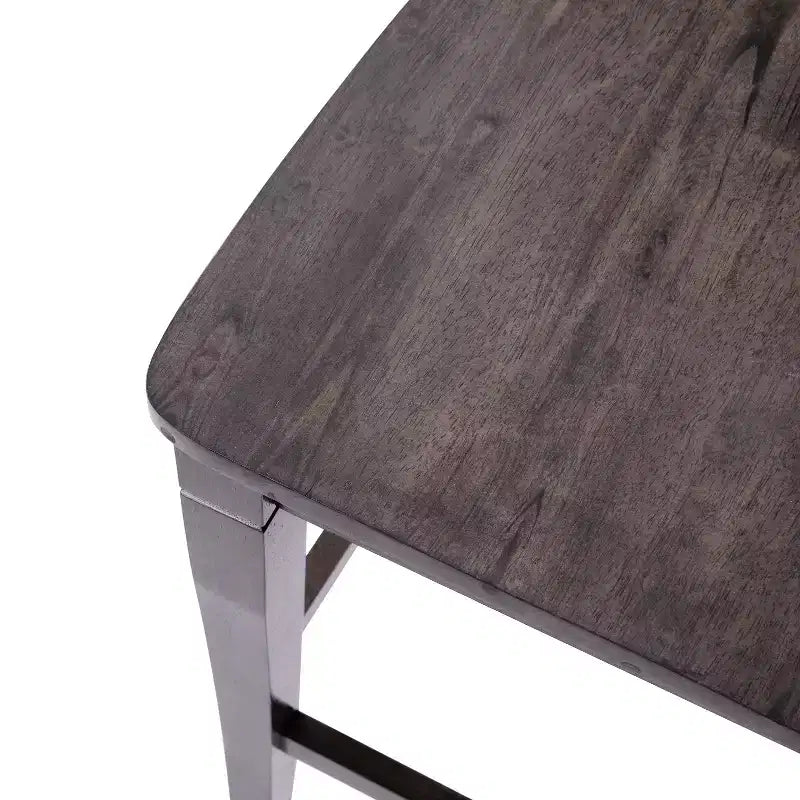 Merrick Lane Set di due sgabelli da pranzo moderni in legno massello stile Farmhouse