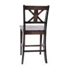 Merrick Lane Set di due sgabelli da pranzo moderni in legno massello stile Farmhouse