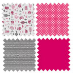Bacati - Cesto portabiancheria con struttura in legno per bambine, motivo: gufi rosa/grigio