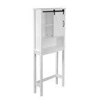 Mobile salvaspazio da bagno sopra il WC LuxenHome Farmhouse in MDF bianco