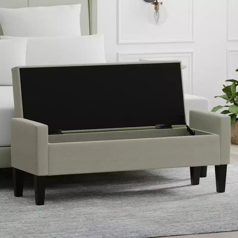 Panca contenitore imbottita con braccioli tronchi Glenwillow Home 52