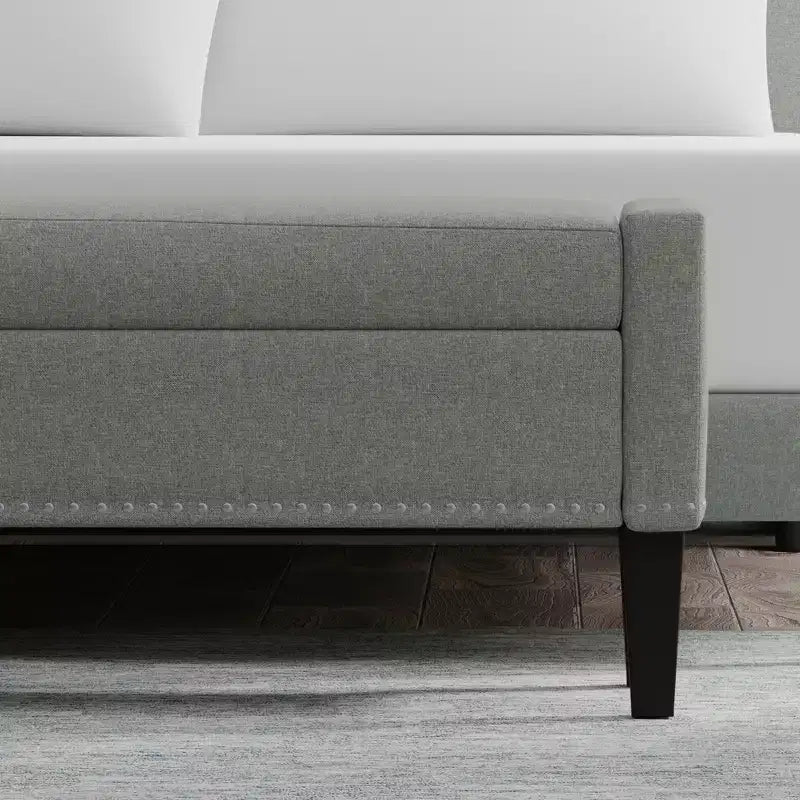 Panca contenitore imbottita con braccioli tronchi Glenwillow Home 52