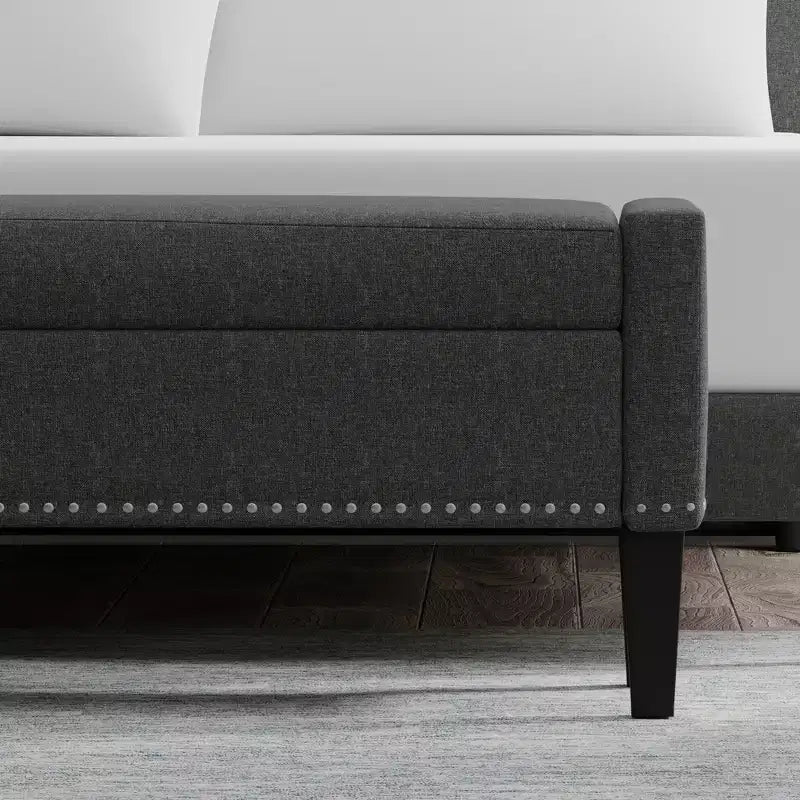 Panca contenitore imbottita con braccioli tronchi Glenwillow Home 52