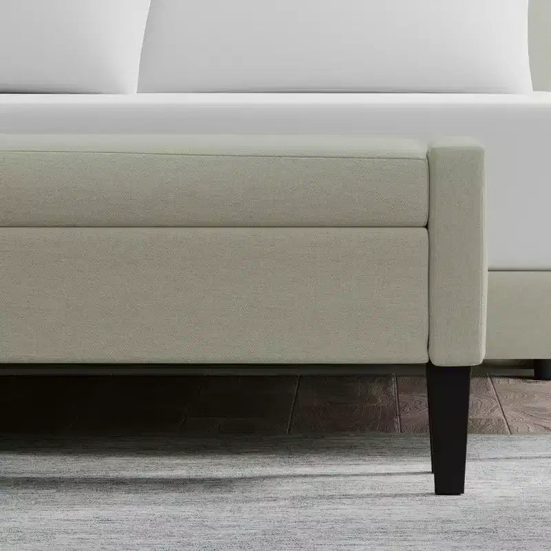 Panca contenitore imbottita con braccioli tronchi Glenwillow Home 52