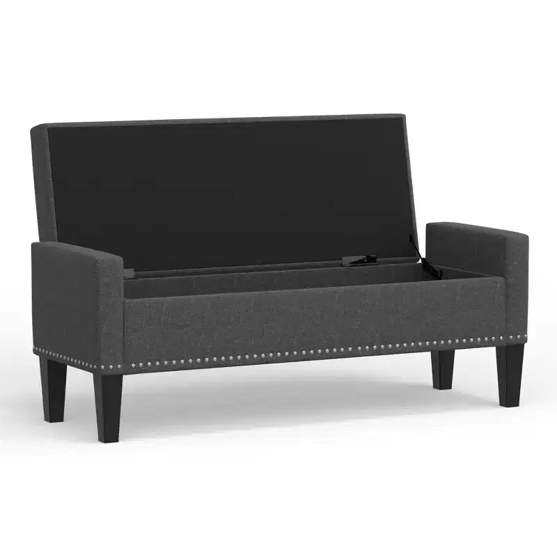 Panca contenitore imbottita con braccioli tronchi Glenwillow Home 52