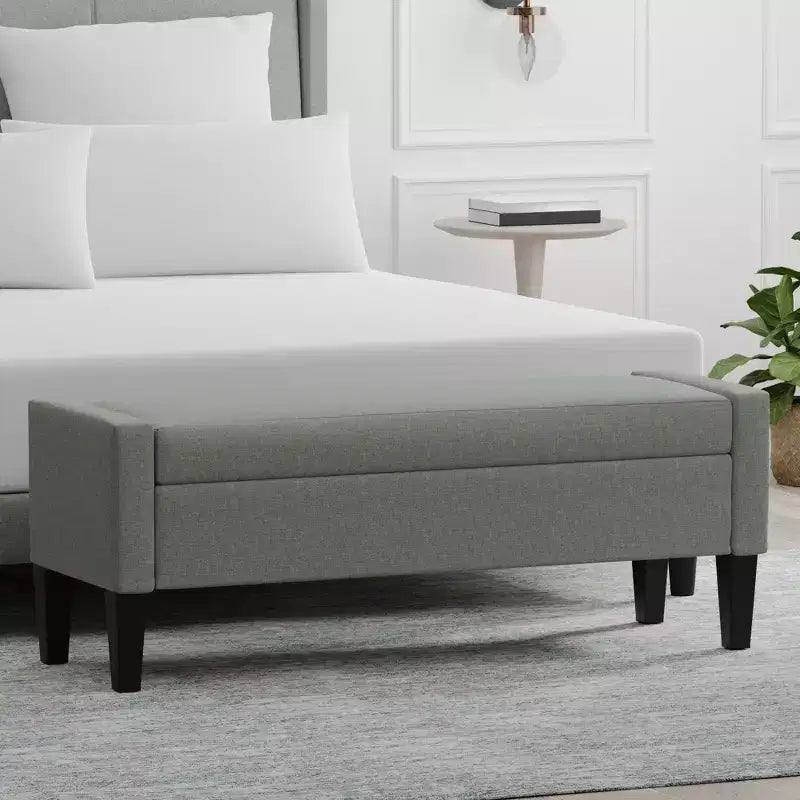 Panca contenitore imbottita con braccioli tronchi Glenwillow Home 52