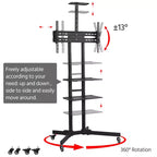 Yaheetech Carrello TV Mobile Regolabile in Metallo Supporto TV Nero