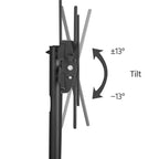 Yaheetech Carrello TV Mobile Regolabile in Metallo Supporto TV Nero