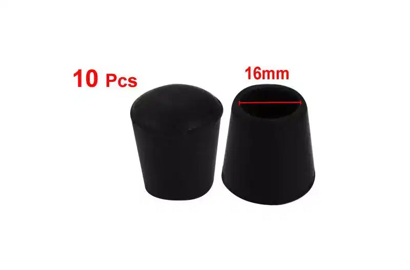 Unique Bargains Gommini Protettivi in Gomma per Piedi Mobili Tappi per Gambe Sedie 16mm Diametro Interno Nero 10 Pezzi
