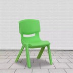 Sedia impilabile in plastica Emma and Oliver, confezione da 10, con altezza della seduta di 10,5 pollici