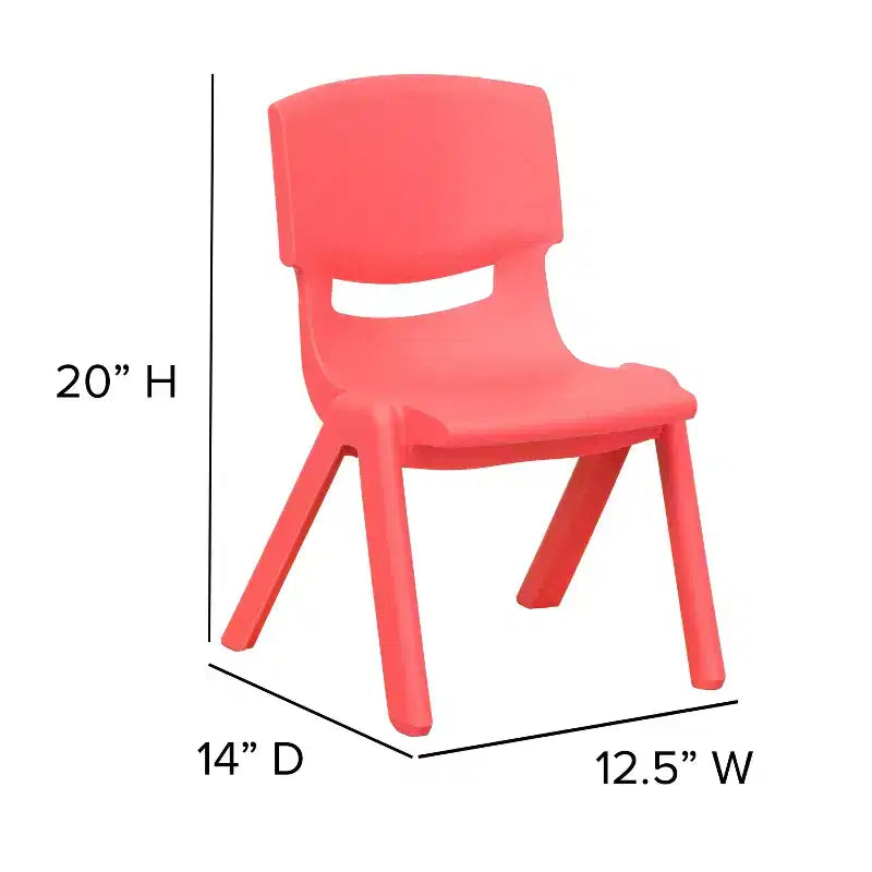 Sedia impilabile in plastica Emma and Oliver, confezione da 10, con altezza della seduta di 10,5 pollici