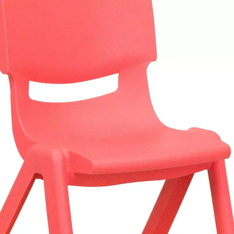 Sedia impilabile in plastica Emma and Oliver, confezione da 10, con altezza della seduta di 10,5 pollici