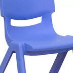 Sedia impilabile in plastica Emma and Oliver, confezione da 10, con altezza della seduta di 10,5 pollici
