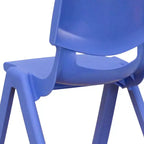 Sedia impilabile in plastica Emma and Oliver, confezione da 10, con altezza della seduta di 10,5 pollici
