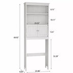 Mobiletto contenitore da bagno autoportante con ripiani sopra il WC, bianco - ModernLuxe