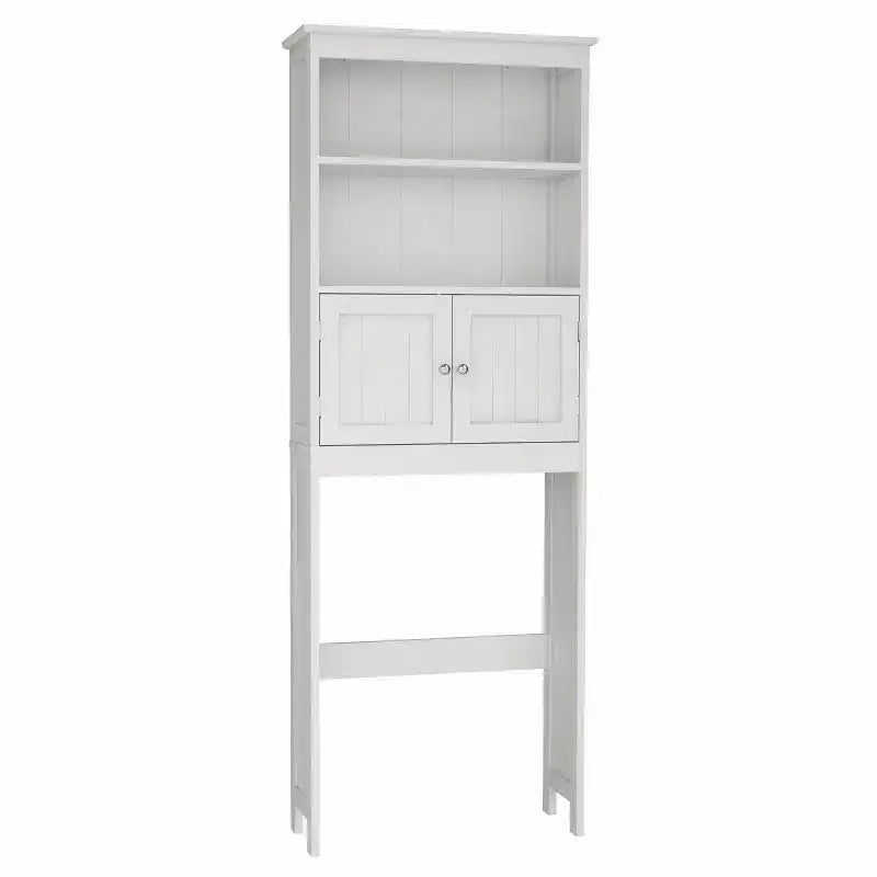 Mobiletto contenitore da bagno autoportante con ripiani sopra il WC, bianco - ModernLuxe